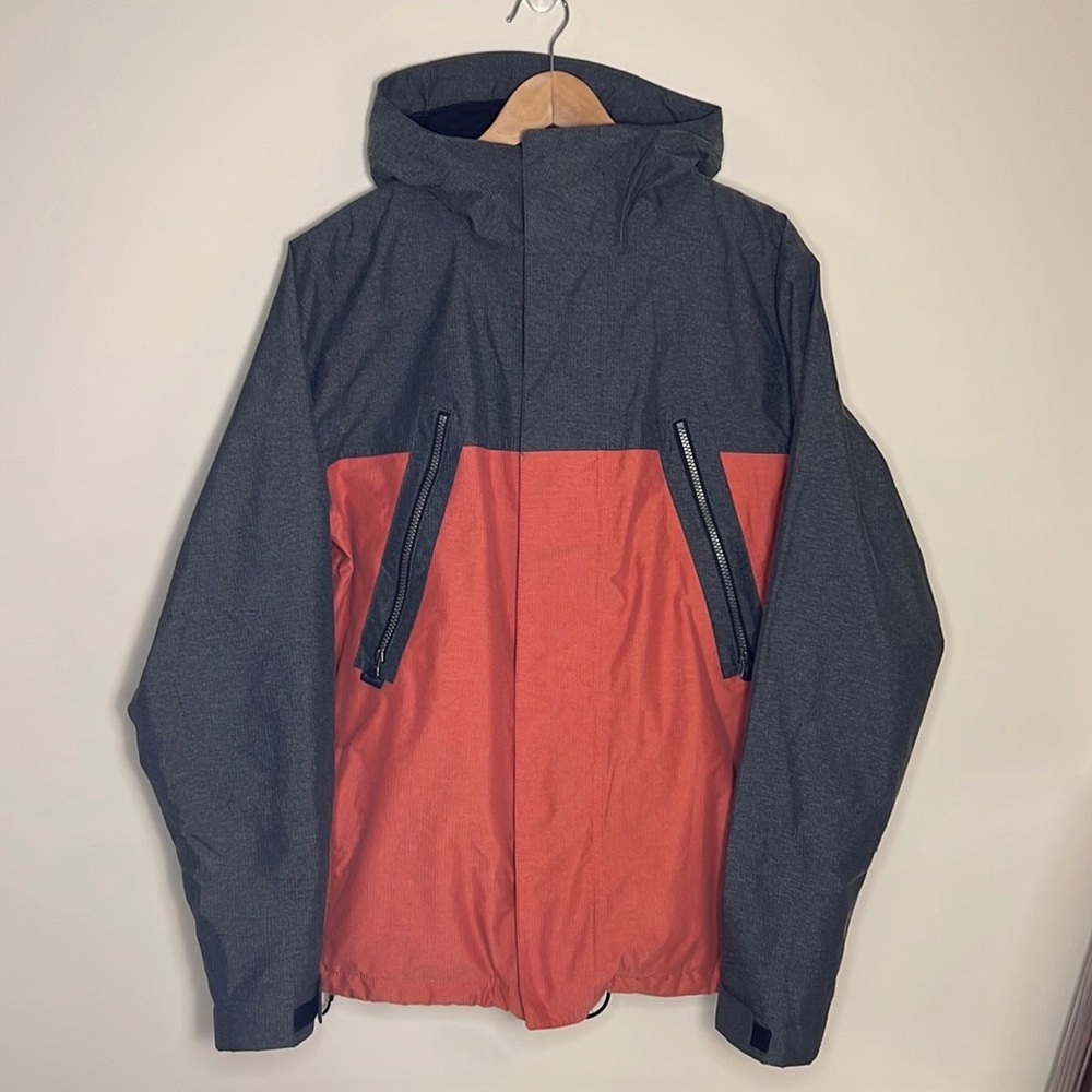Burton Chittagong Dry Ride Jacket Mens Small Grey Orange